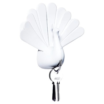 QUALy Peacock-Key Holder 孔雀開屏 鑰匙圈  白色  1個