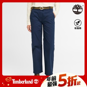 Timberland 女款深藍色直筒休閒長褲|A5ZVY451