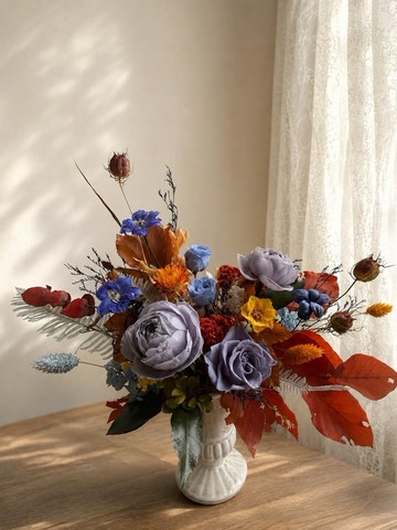 【花訴花藝】歐式高腳桌花/開幕花禮/升遷花禮/祝賀花禮 永生花