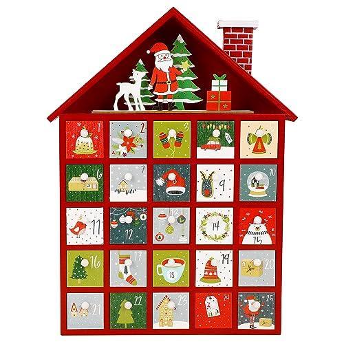 SAND MINE Wooden Advent Calendar with 25 Drawers, Countdown to Christmas, R