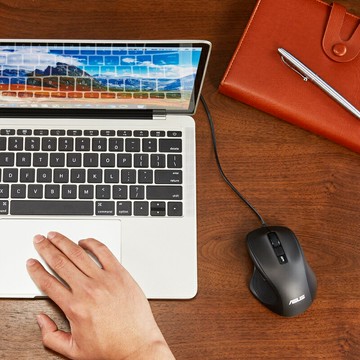 華碩UX300 PRO辦公家用有線靜音無聲滑鼠 usb光電 男女生通用滑鼠