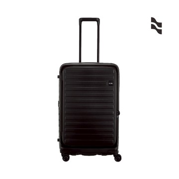 LOJEL 升級版 CUBO FIT 28吋前開擴充防盜拉鍊行李箱 酷黑