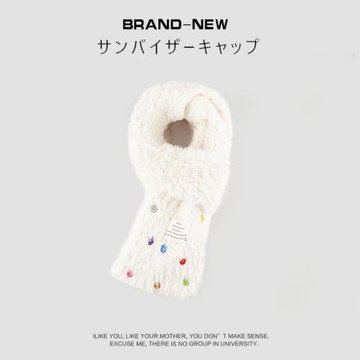 女冬季毛絨保暖軟乎乎可愛紐扣