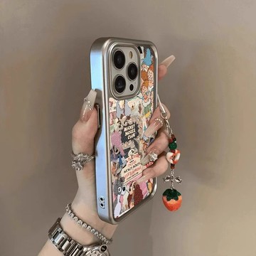 韓風 小矮人畫報iPhone17Pro手機殼16蘋果15鏈條14全包13/1211電鍍框xs/xr軟8