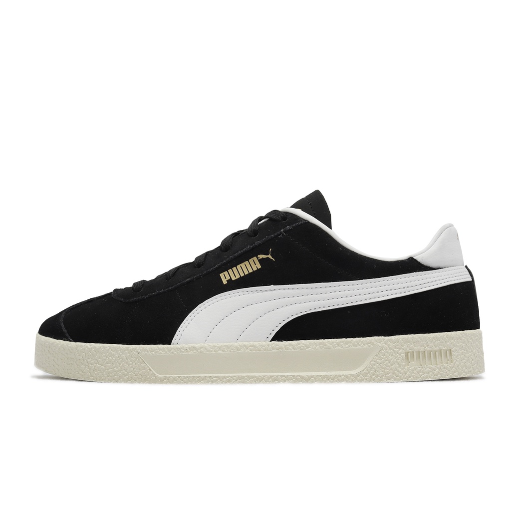 Puma 休閒鞋 Club 黑 白 復古奶油中底 男鞋 金標 麂皮鞋面 【ACS】 381111-02