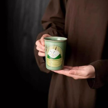 端午熊貓陶瓷可樂杯手握隨手杯啤酒冷飲高顏值杯子茶杯辦公個人杯