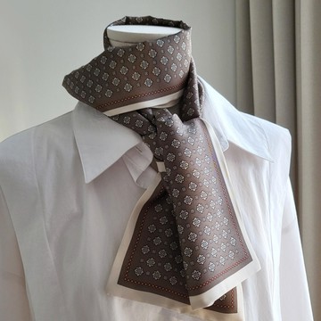 VARVISU 長款鑽石紋領巾  淺褐色  145 x 14.5 cm