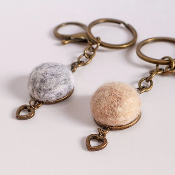 【客製】仿寵物毛項鍊_原創純手工羊毛氈 | 可置入寵物毛 |