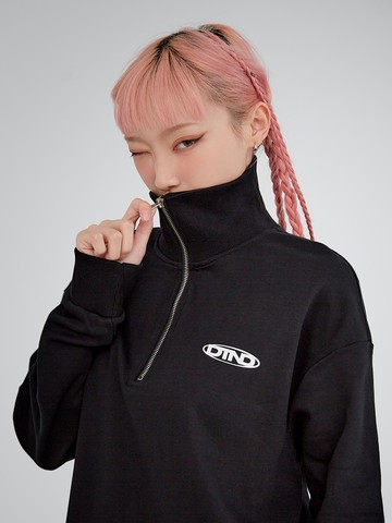 英文字拉鍊POLO衫