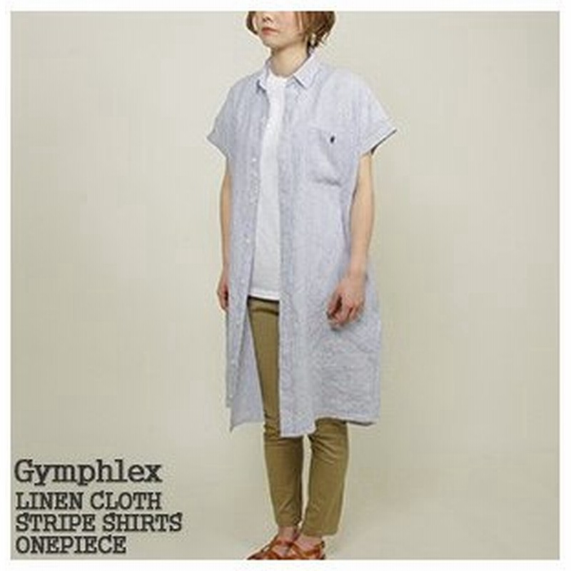 クーポン対象外 ジムフレックス Gymphlex リネンクロス半袖ストライプシャツワンピース Linen Cloth Stripe Shirts Onepiece J 1098lnp レディース 通販 Lineポイント最大0 5 Get Lineショッピング