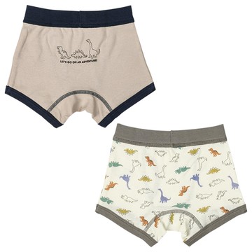 akachan honpo - 四角褲2件組-恐龍-咖啡色