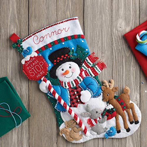 Bucilla Felt Applique Stocking Kit Santa Stop Here