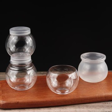 球形水果布丁瓶塑料星球杯酸奶瓶帶蓋甜品杯迷你蜜糖罐慕斯網球杯