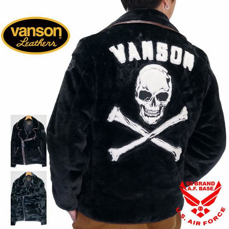 最高デザイン VANSON シングルライダースジャケット スカル 刺繍 