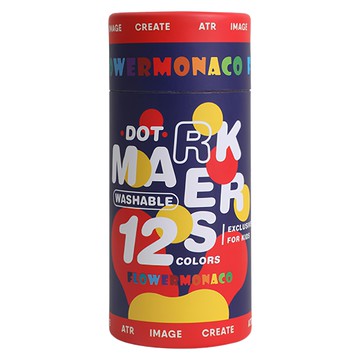 FLOWER MONACO 可水洗圓頭彩色筆 無毒 安全水性墨水 適合3歲以上兒童  12色  1罐