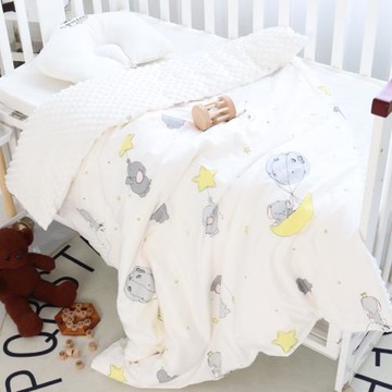 嬰兒被子安撫豆豆絨被秋冬季兒童寶寶棉花被蓋毯可拆洗新生兒棉被
