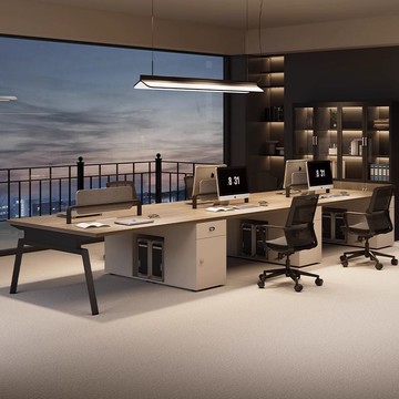 ??快速出貨?? 附發票 職員辦公桌椅組合簡約現代辦公桌員工位六人位卡座財務員工桌家具