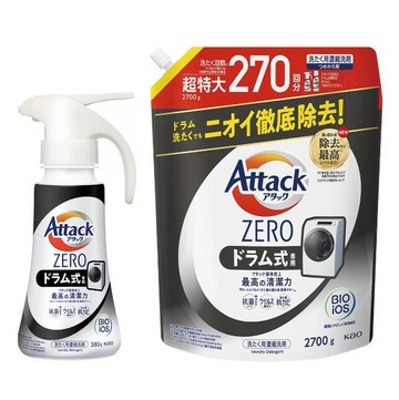Attack Zero 超濃縮噴槍型洗衣凝露 滾筒型專用 噴槍瓶 400公克 + 補充 2100公克