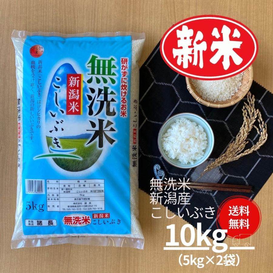 新米 米 お米 無洗米 10kg こしいぶき 新潟産 5kg×2袋 本州送料無料 令和5年産