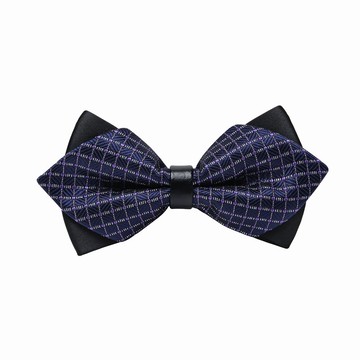 男士伴郎新郎三角迷你紫格紋領結襯衫男 結婚婚禮韓式英倫蝴蝶結