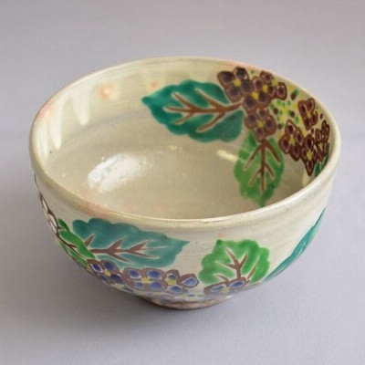 乾山　紫陽花の絵　お茶碗　勝龍寺窯　茶道具 乾山 紫陽花の絵 お茶碗 勝龍寺窯 茶道具 工芸品