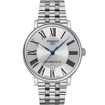 TISSOT 天梭 CARSON 經典時尚80小時動力儲存機械錶 T1224071103300_40mm