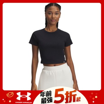 【UNDER ARMOUR】UA 女 Rival 羅紋短袖T-Shirt_6000264-001