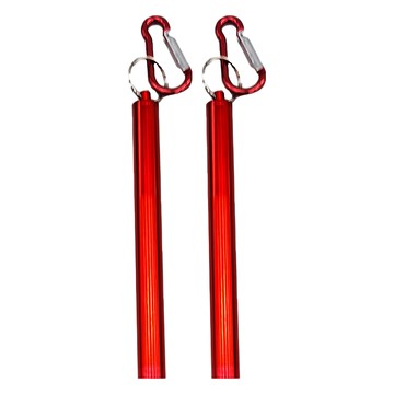 PUSH!餐具 不鏽鋼伸縮吸管防刮傷套裝 紅色 304不鏽鋼材質 收納10CM 展開24CM  2件  1組