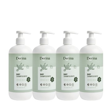 丹麥德瑪Derma - 寶寶有機沐浴露家庭號囤貨組(免運)-沐浴露500ml*4
