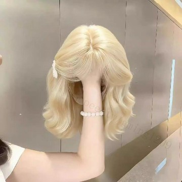 【韓系復古羊毛卷】秋冬假髮 蛋蛋卷髮 復古頭套 劉海減齡 紋理蓬鬆 自然仿真短髮 假髮馬尾 短髮假髮 假髮女 女生假髮