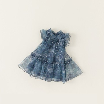 Mimo⭐女童裙子夏季兒童連衣裙小飛袖寶寶公主紗裙連衣裙