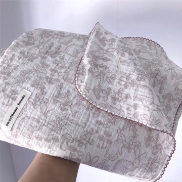 韓國進口嬰兒4層純棉紗布浴巾 寶寶夏季薄款100%全棉紗蓋毯空調毯