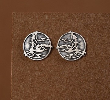 中國別緻手工飛鶴耳環女士泰國銀製動物鳥