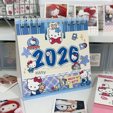 🔥臺灣出貨🔥新款2026年三麗鷗檯曆高顏值創意卡通ins可愛kitty擺件桌面 日曆 2026桌上型 桌曆 日曆 桌