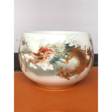 景德鎮陶瓷金龍紋大羅漢杯主人杯子宮廷風辦公禮物中式單只150ml