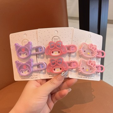 🎀biubiu童裝🎀新款三麗歐庫洛米髮夾可愛粉色KT卡通甜美劉海髮飾夾子少女頭飾