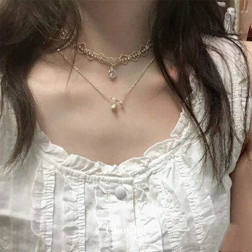 鎖骨項鏈女溫柔仙氣質高級感鎖骨鏈ins不掉色輕奢小眾新款