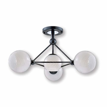 E27玻璃半吸頂三燈 B106-48-93165