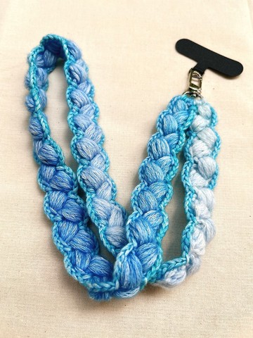 手鉤編織手機帶-海洋系