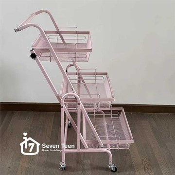 平行置物架陽臺移動小推車可折疊落地多層零食多肉花架客廳收納架