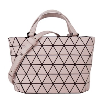 ISSEY MIYAKE 三宅一生 BAOBAO CRYSTAL MATTE啞光斜背手提兩用包-粉米色