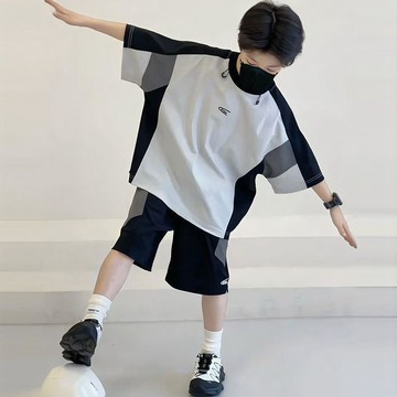超殺優惠類男童夏季套裝2026新款中大兒童運動速幹短袖五分褲男孩夏裝兩件套GT48