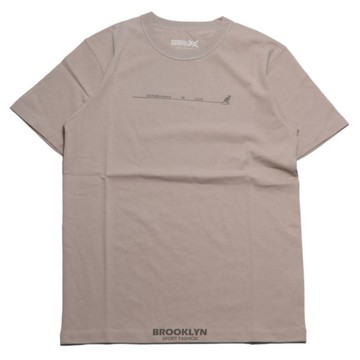 KANGOL 短T 時間線 背面大LOGO 淺卡其色 短袖 上衣 男 6125100631