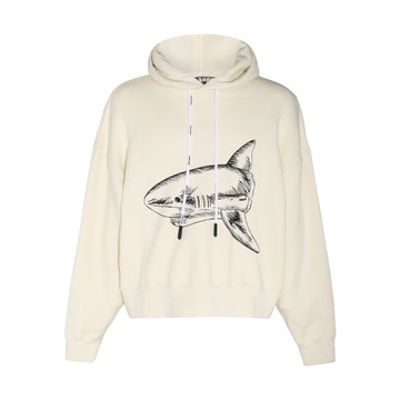 Palm Angels - Cream White Cotton Broken Shark Sweatshirt