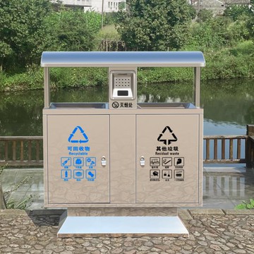 {可打統編 保固一年}戶外垃圾桶大號不銹鋼環衛室內外公園景區酒店大堂分類環保果皮箱