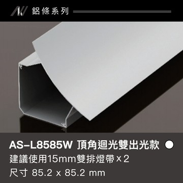 鋁條燈 頂角迴光雙出光款｜F128-AS-L8585W