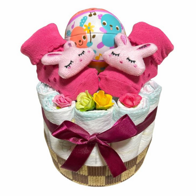 出産祝い おむつケーキ 男の子 女の子 双子 プチギフト ソックス