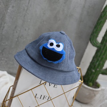 設計師款卡通公仔燈芯絨漁夫帽親子款出游盆帽兒童洋氣帽子拍照帽1入