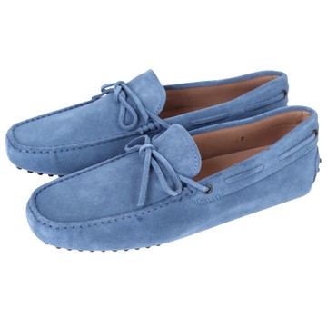 TOD S Gommino Driving 麂皮綁帶豆豆休閒鞋(男鞋/藍色)