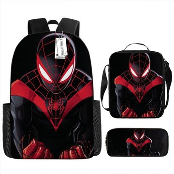 【臺灣-出貨】【發貨快】蜘蛛俠SpiderMan卡通學生揹包筆袋三件套書包雙肩包bagDER1